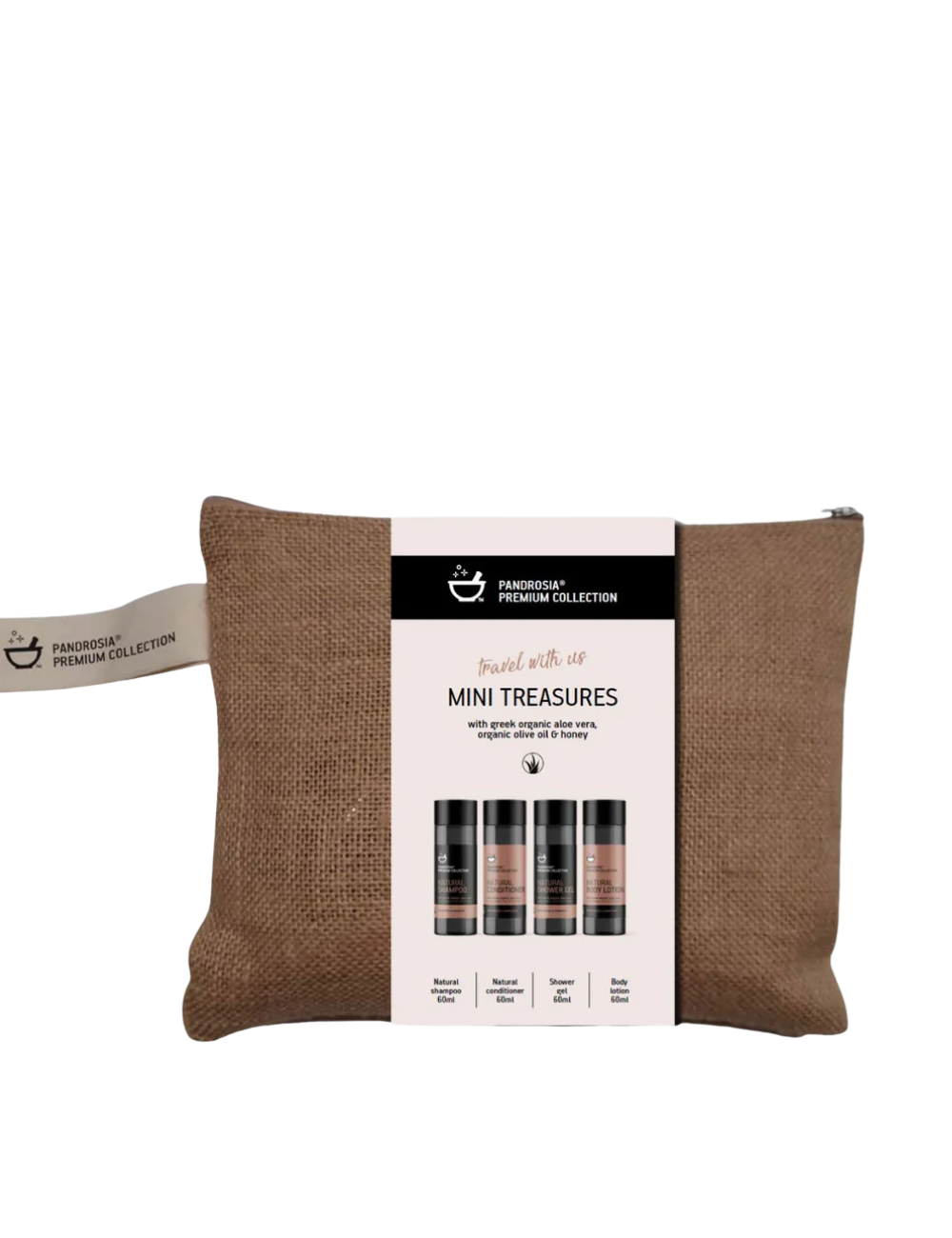 MINI SKARBY- ZESTAW MINI KOSMETYKÓW W JUTOWEJ KOSMETYCZCE